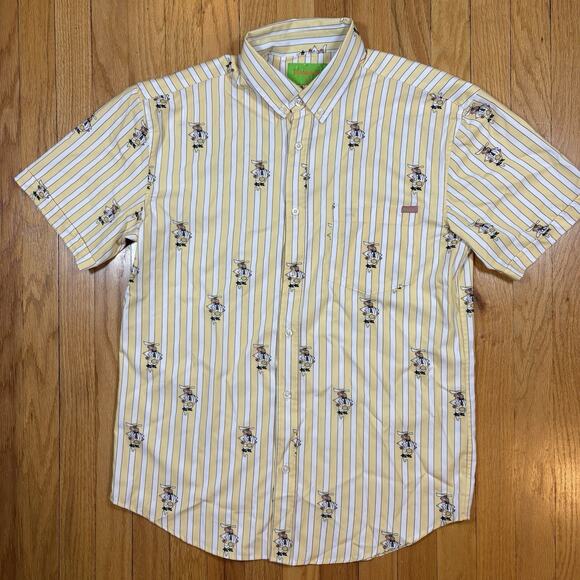Nickelodeon RSVLTS Shirt Large Yellow Striped KUNUFLEX Fairly OddParents Doug - Picture 1 of 16